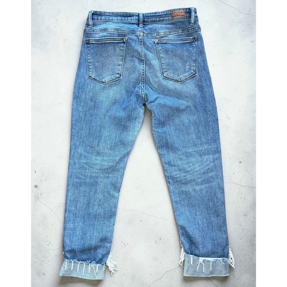 Judy Blue Straight Fit Distressed Released Hem Jeans Blue Womens Size 11/30 Used - Picture 2 of 12